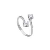 Bague en or blanc 18 carats - 750 avec pierres en zircone - 256682